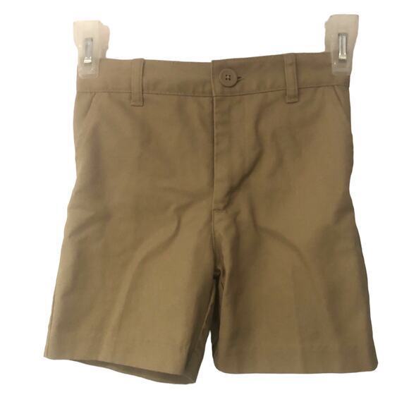 Real‎ School Young Men's Flat Front Chino Khaki Shorts Brown Size 5 - Picture 1 of 4